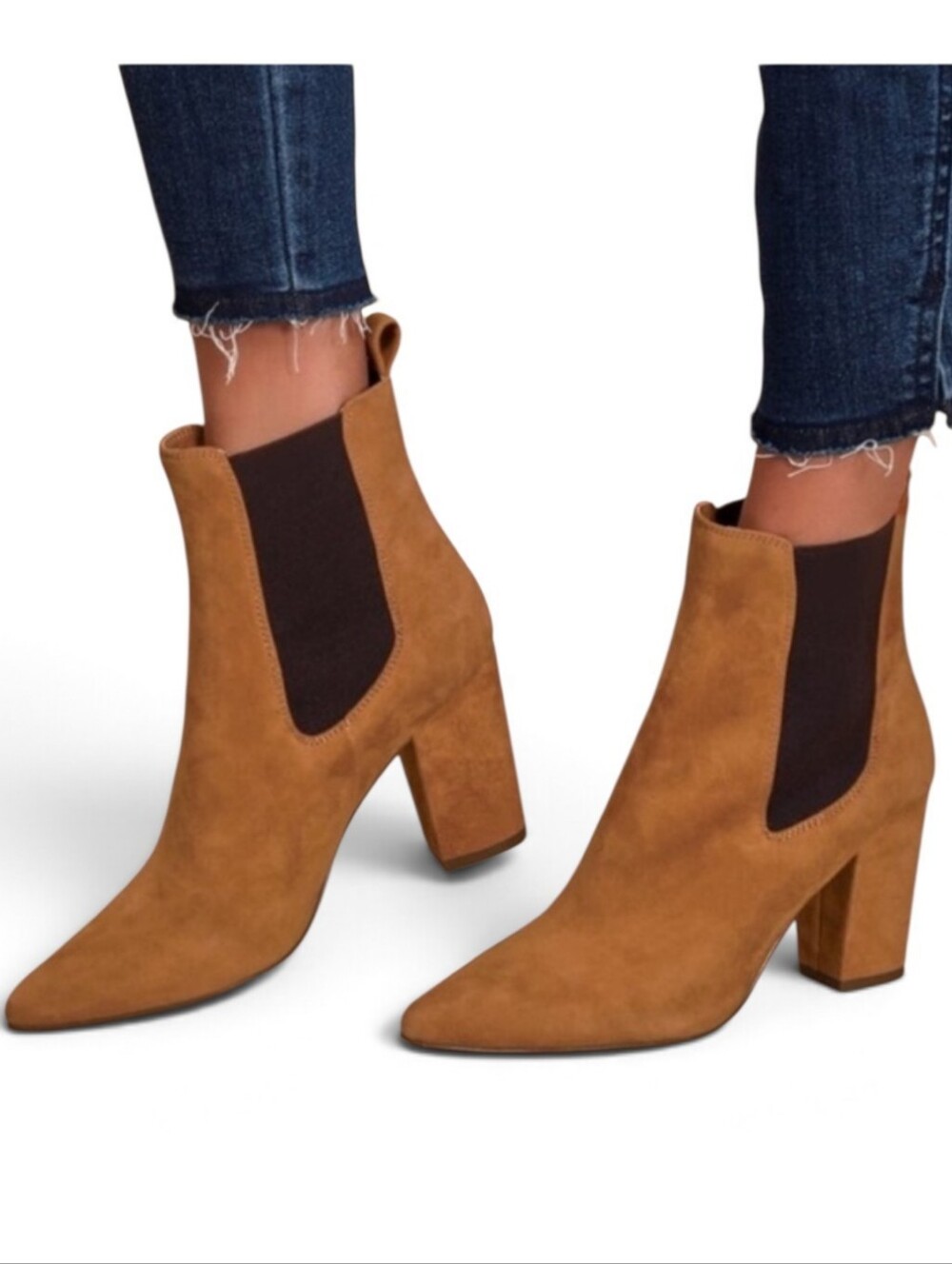 Steve Madden Subtle Suede Point Toe Heeled Chelsea Boot Size 8M